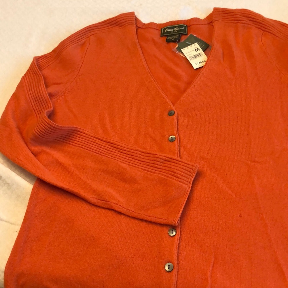 Eddie Bauer 100% cashmere sweater in orange